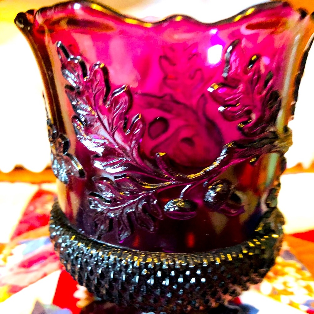 Vintage Amethyst Glass Candy Dish, Kemple Glass